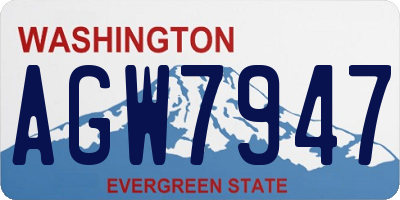 WA license plate AGW7947