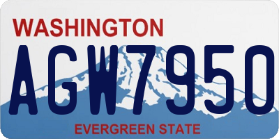 WA license plate AGW7950