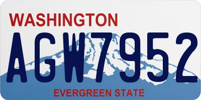 WA license plate AGW7952