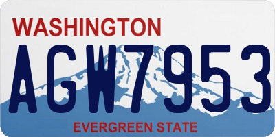 WA license plate AGW7953