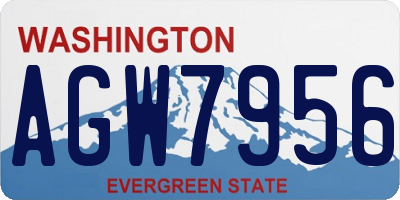 WA license plate AGW7956