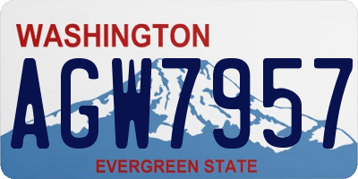 WA license plate AGW7957