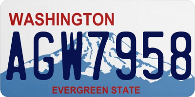 WA license plate AGW7958