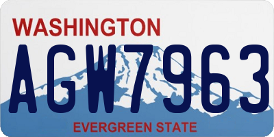 WA license plate AGW7963