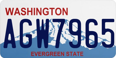 WA license plate AGW7965