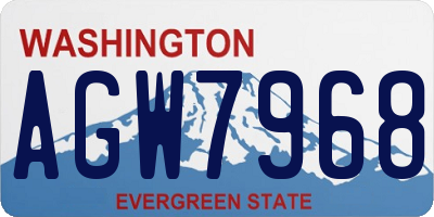 WA license plate AGW7968