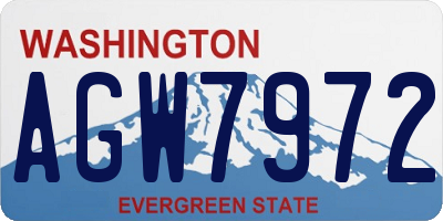 WA license plate AGW7972