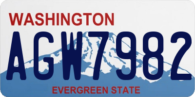 WA license plate AGW7982