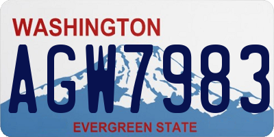 WA license plate AGW7983