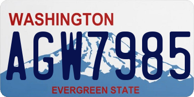 WA license plate AGW7985