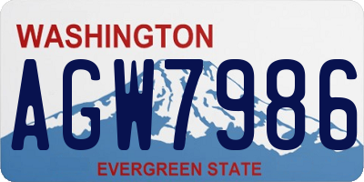 WA license plate AGW7986