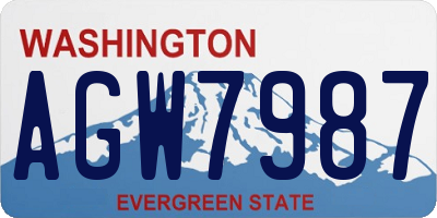 WA license plate AGW7987