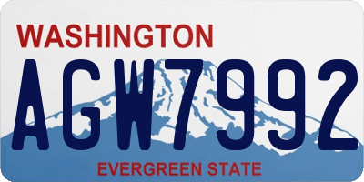 WA license plate AGW7992