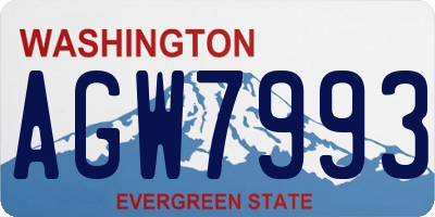 WA license plate AGW7993
