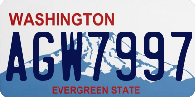 WA license plate AGW7997