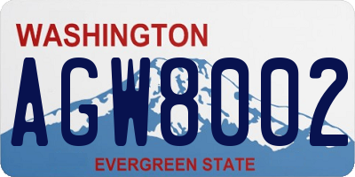 WA license plate AGW8002