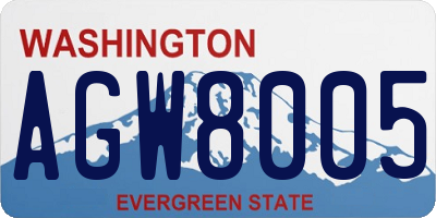 WA license plate AGW8005