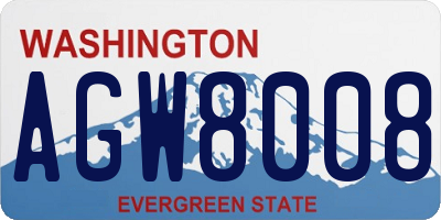 WA license plate AGW8008