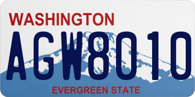 WA license plate AGW8010