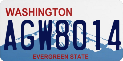 WA license plate AGW8014