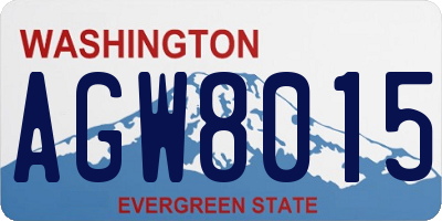 WA license plate AGW8015