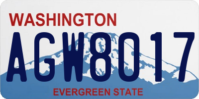 WA license plate AGW8017