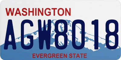 WA license plate AGW8018