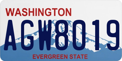 WA license plate AGW8019