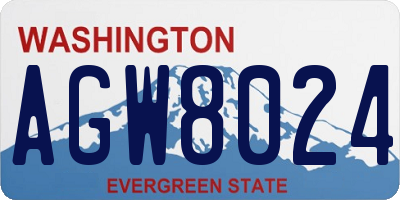 WA license plate AGW8024