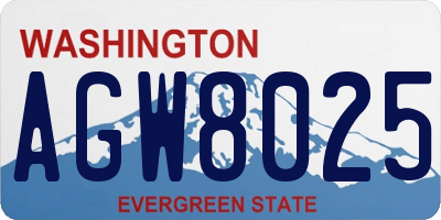 WA license plate AGW8025