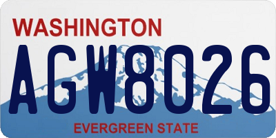 WA license plate AGW8026