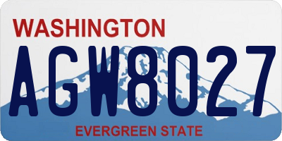 WA license plate AGW8027