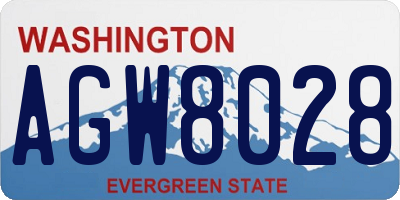 WA license plate AGW8028