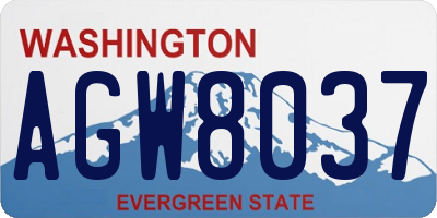 WA license plate AGW8037