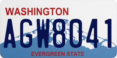 WA license plate AGW8041