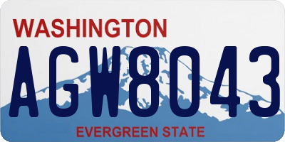 WA license plate AGW8043