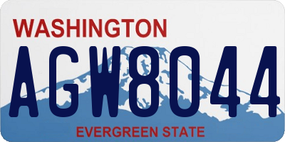 WA license plate AGW8044