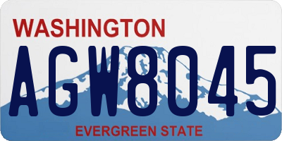 WA license plate AGW8045