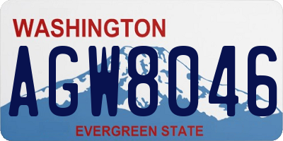 WA license plate AGW8046
