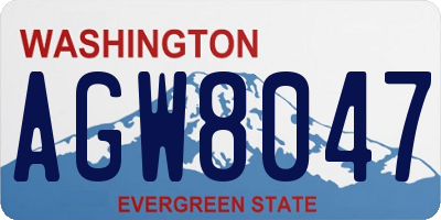 WA license plate AGW8047