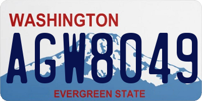 WA license plate AGW8049