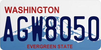 WA license plate AGW8050