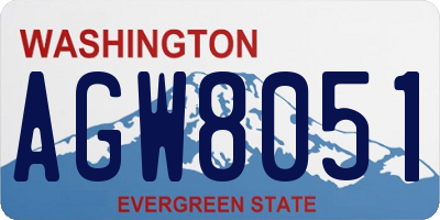 WA license plate AGW8051