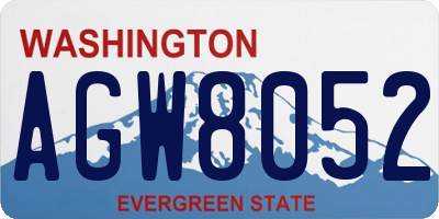 WA license plate AGW8052