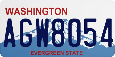WA license plate AGW8054