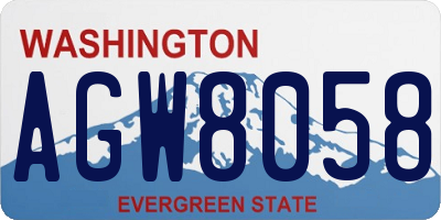 WA license plate AGW8058