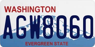 WA license plate AGW8060
