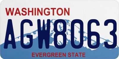 WA license plate AGW8063