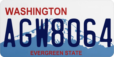 WA license plate AGW8064