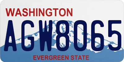 WA license plate AGW8065